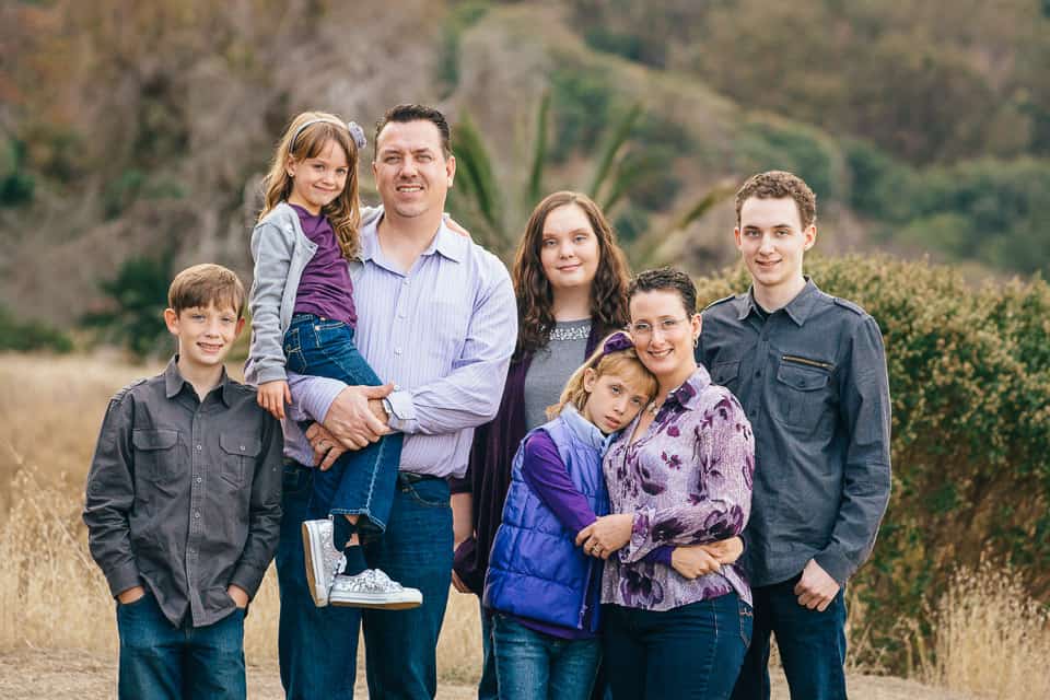 Rondall, Pamela, and the kids in a fall 2014 portrait