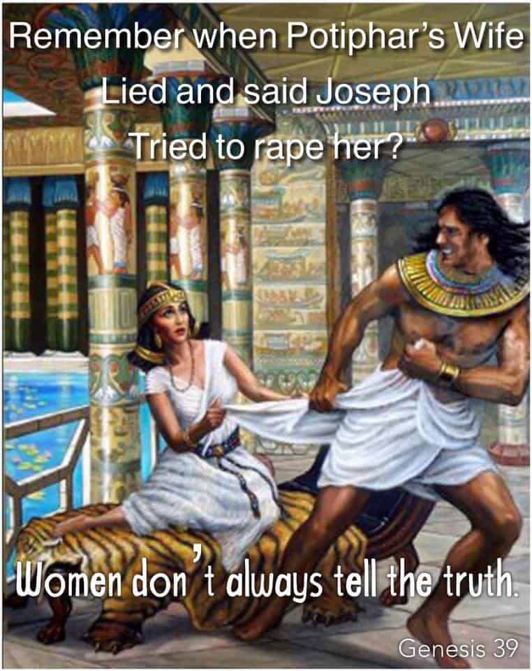 shown is an illustration of Joseph running from Potiphar's wife