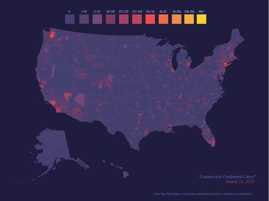 Visually Mapping COVID-19 across the U.S.