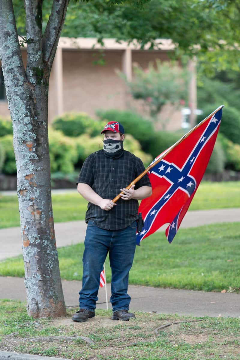 Photo of a Confederate protester