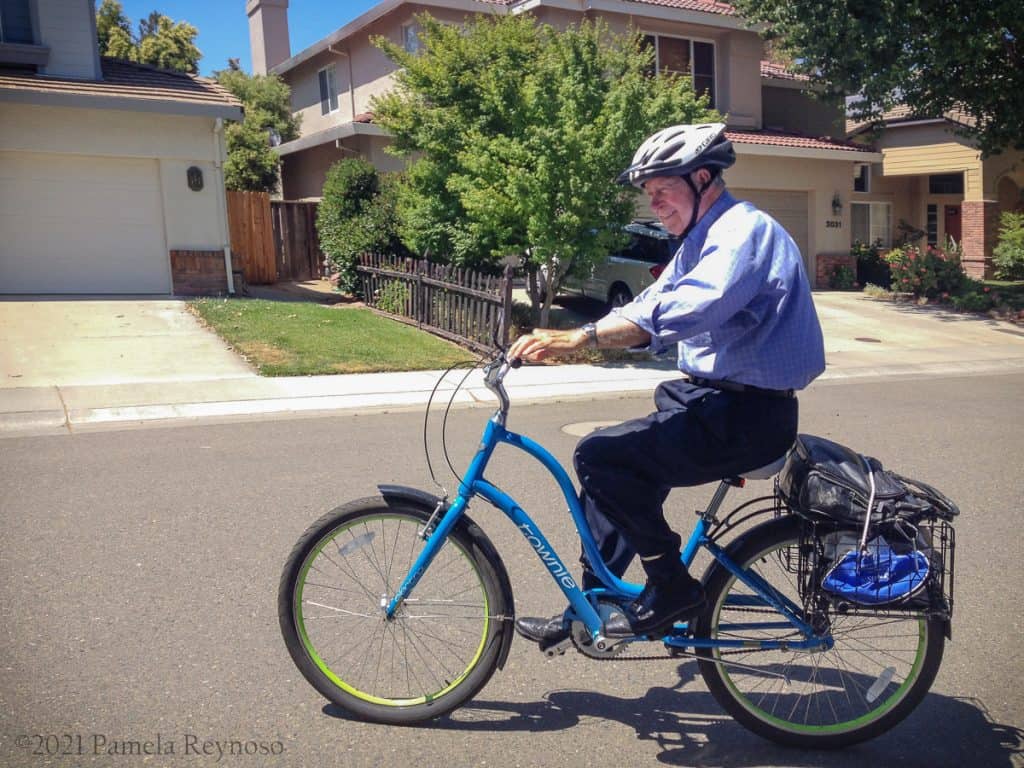 Cruz Reynoso riding a bike