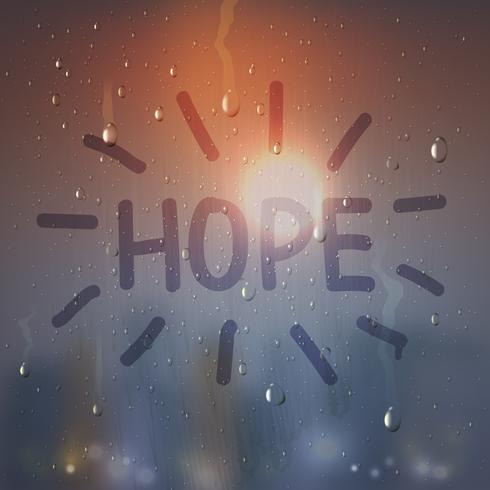 hope-word-on-misted-glass-composition-vector