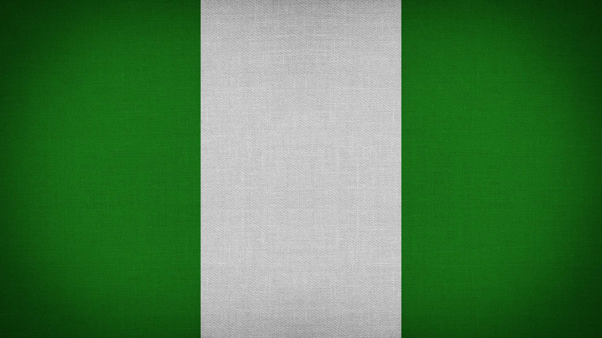 The Nigerian flag is shown with vertical green, white, and green stripes.