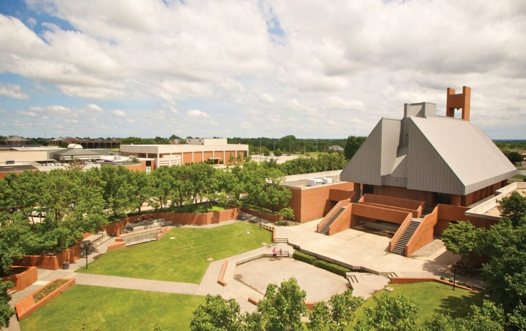 Oklahoma Christian University is seen in an areal photo.
