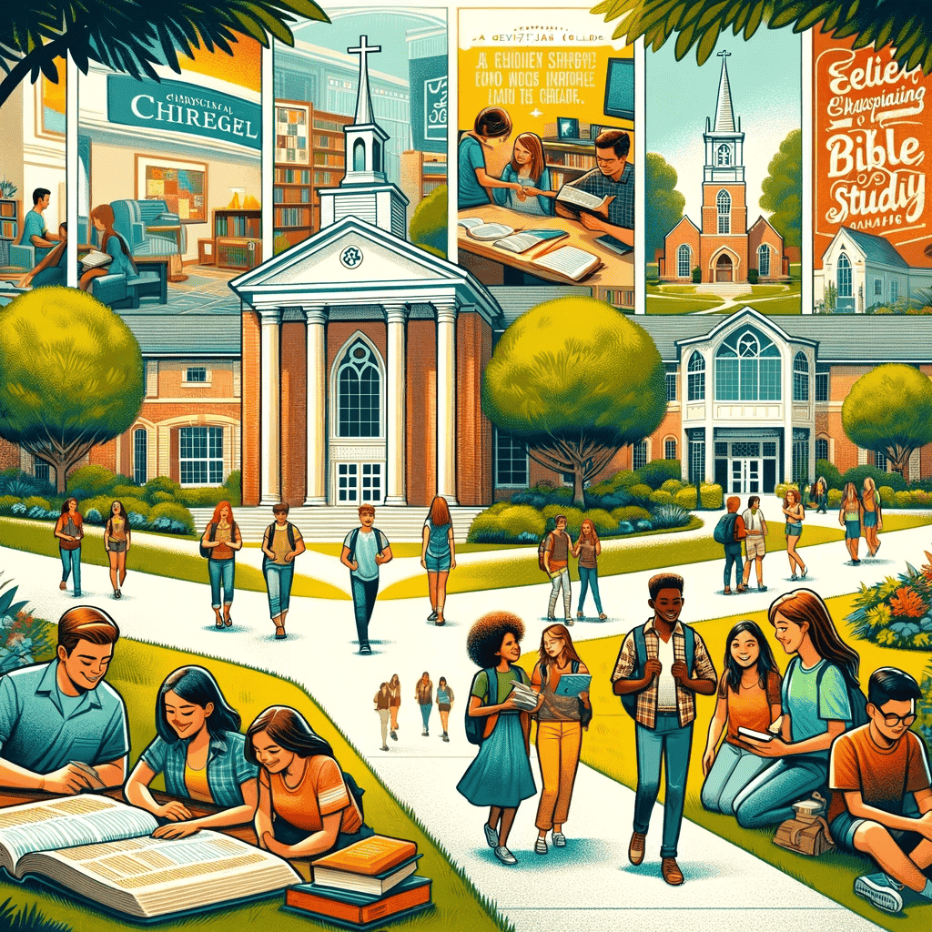 Why going to a Christian college is important? Illustration of campus.