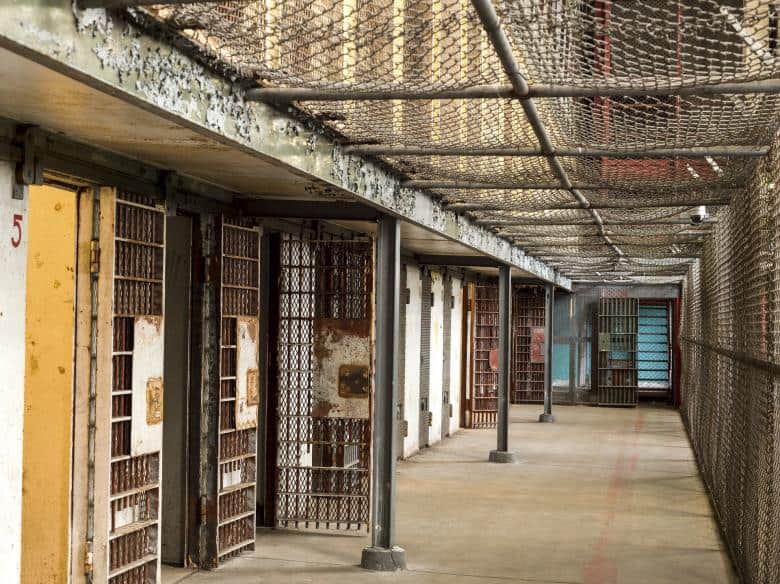 Photo of the interior of a prison.