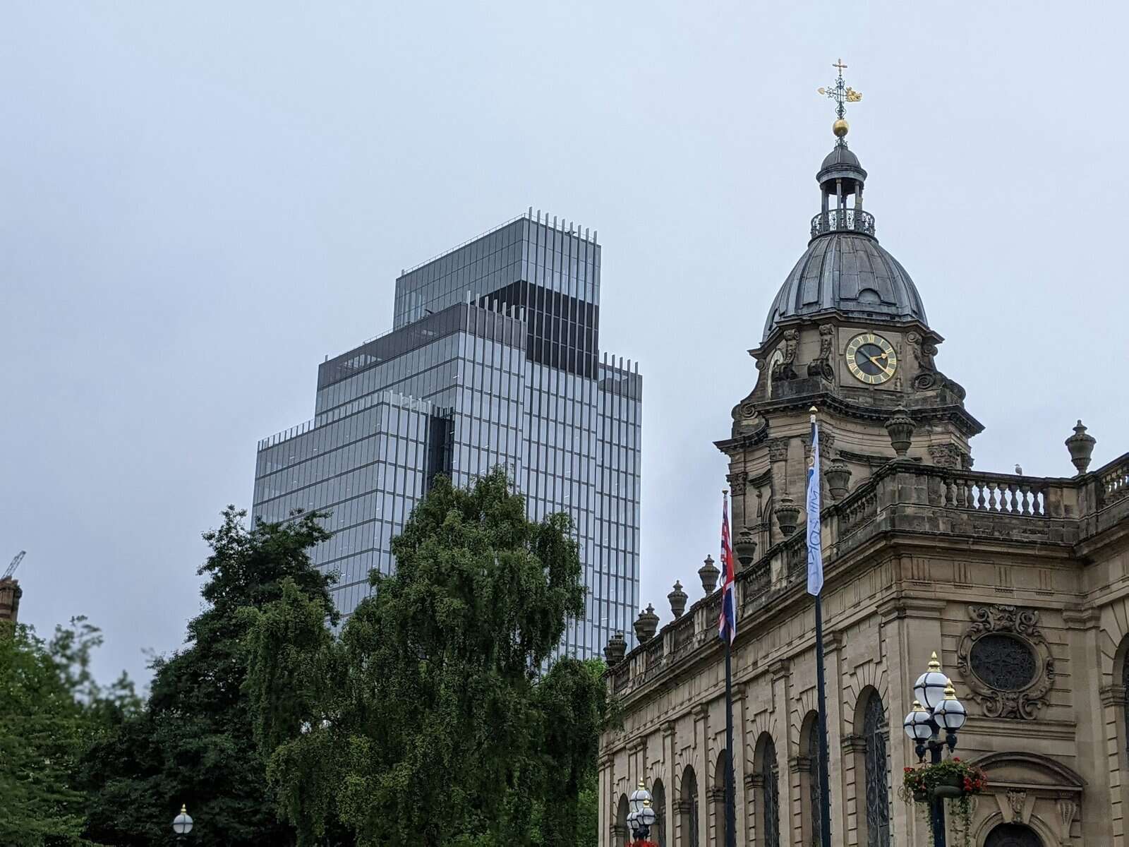 Birmingham Cathedral with 103 Colmore Row in the background.