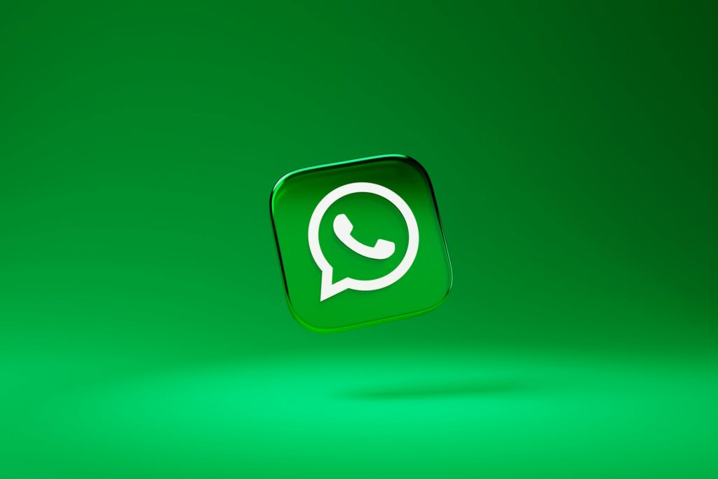 WhatsApp icon on a green background.