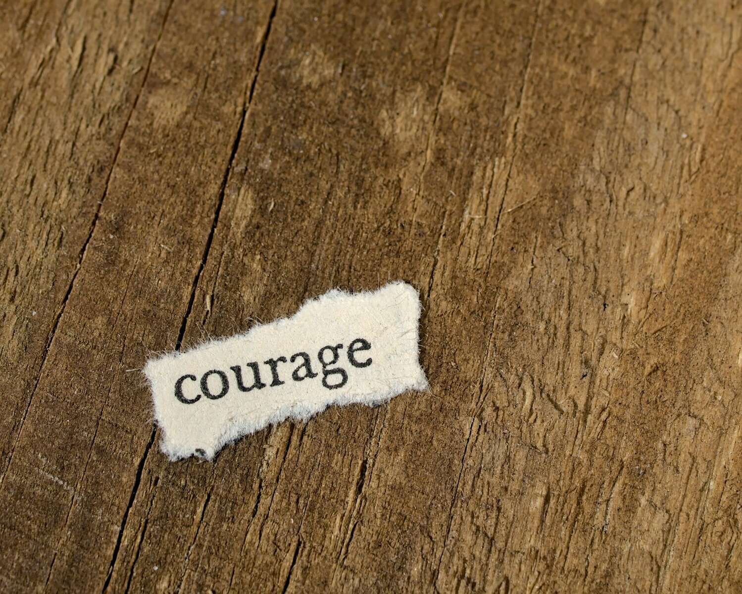 Courage typed on a piece of paper. Bishop Budde