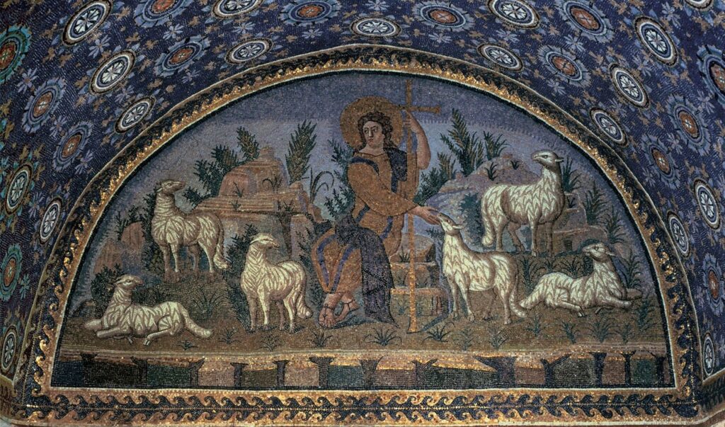 Good Shepherd, Mausoleum of Galla Placidia, 425-50 CE, Ravena, Italy