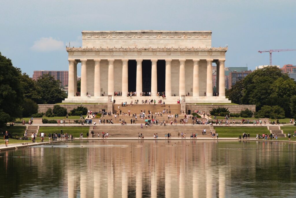 The Lincoln Memorial on the National Mall.
