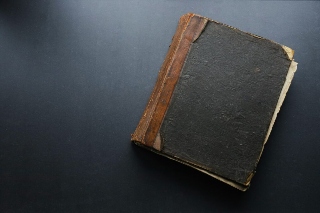 A very old and worn Bible.