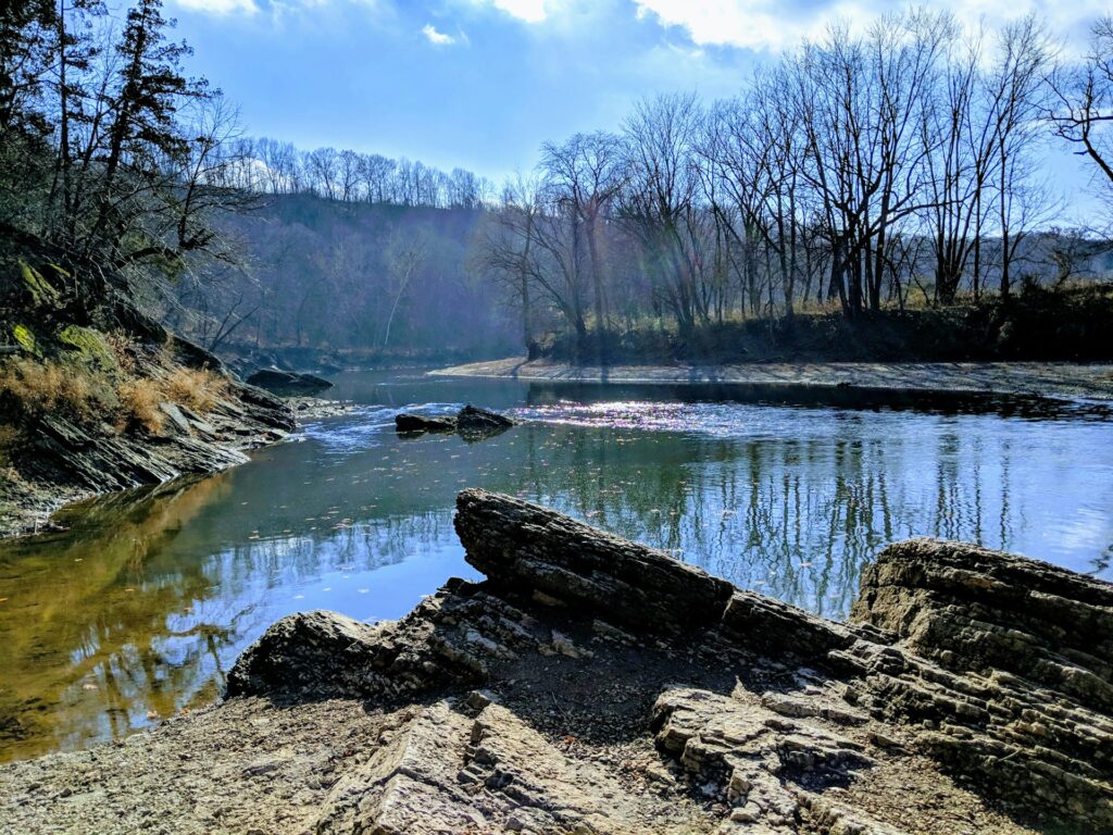 A river scene in Illinois.