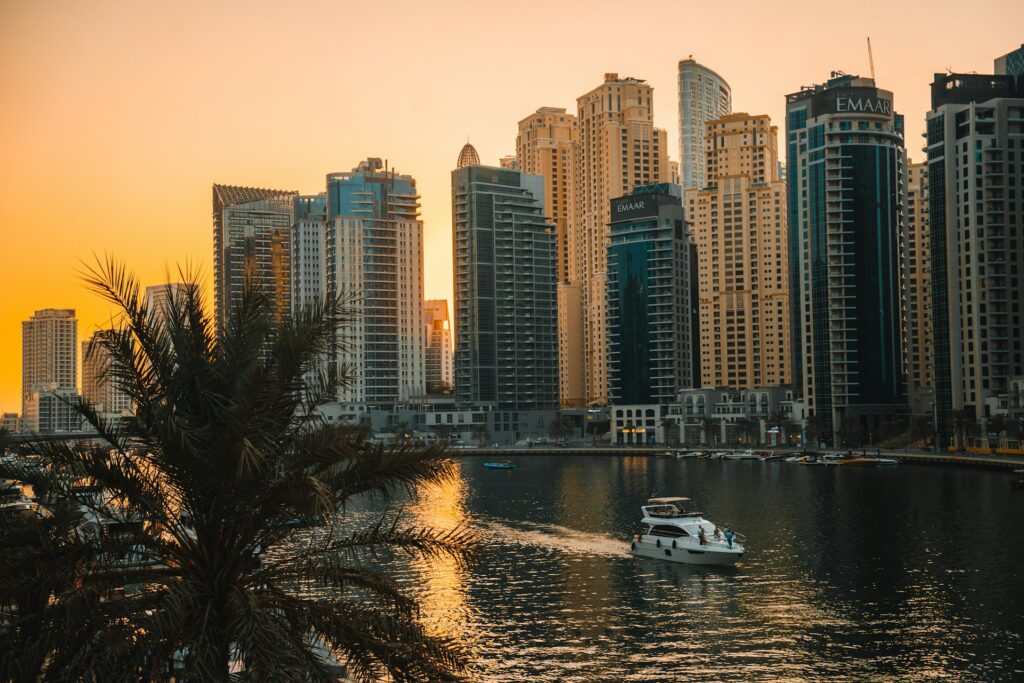 Ken Paxton Dubai Trip: Shocking Video Raises Questions skyscrapers in Dubai on the water.