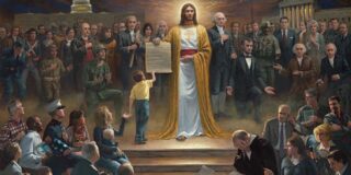 Jesus holding the constitutions by John McNaughton